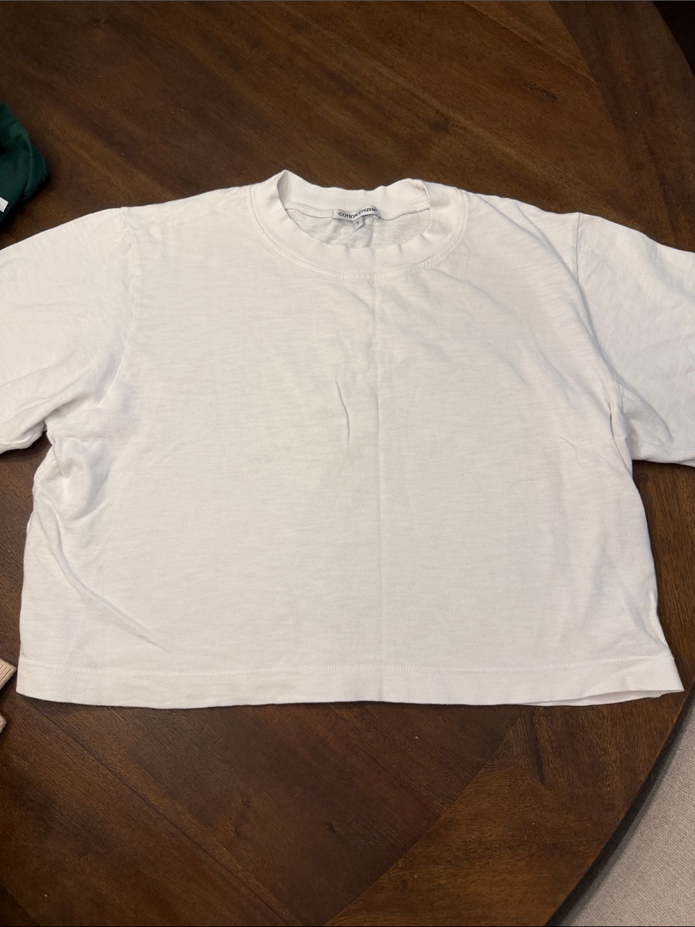 Cotton Citizen White Cropped Short-Sleeve Tee